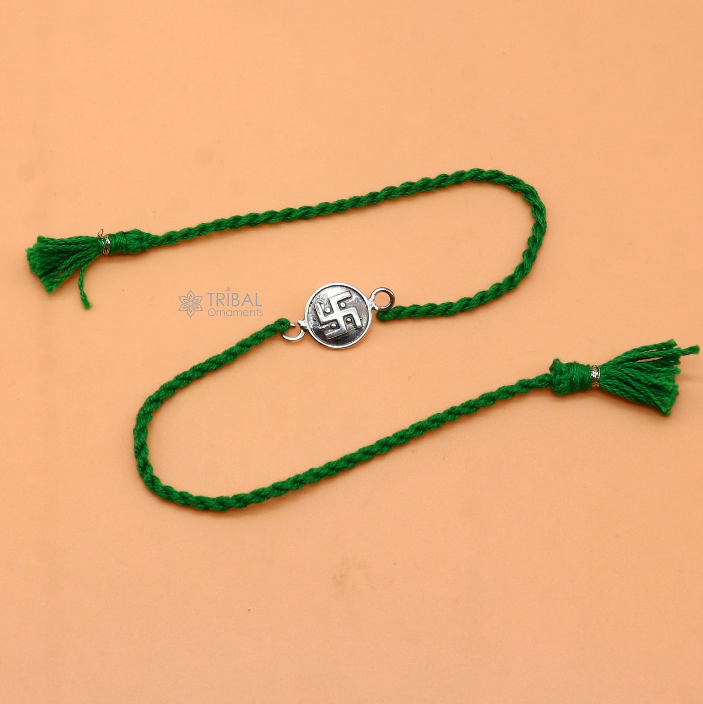 925 Sterling silver pendant Rakhi bracelet best gift for special Rakshabandhan festival rk319 - TRIBAL ORNAMENTS