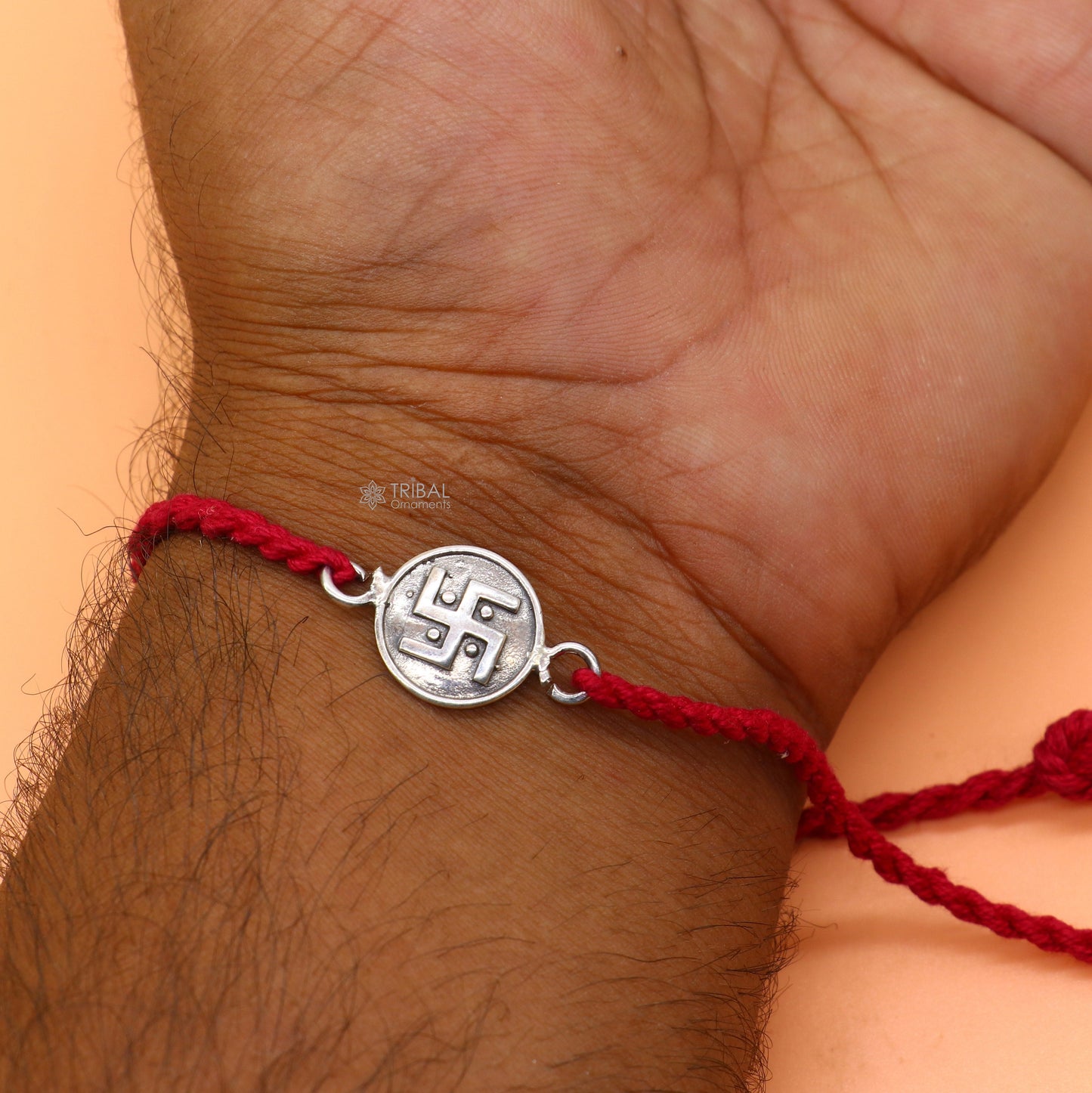 925 Sterling silver pendant Rakhi bracelet best gift for special Rakshabandhan festival rk319 - TRIBAL ORNAMENTS