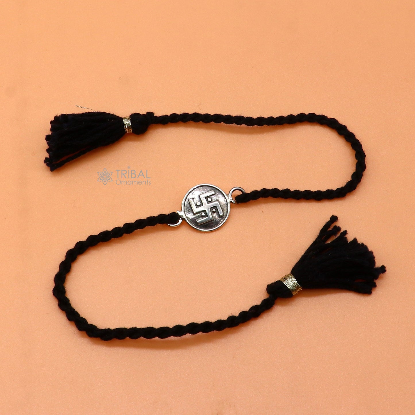 925 Sterling silver pendant Rakhi bracelet best gift for special Rakshabandhan festival rk319 - TRIBAL ORNAMENTS