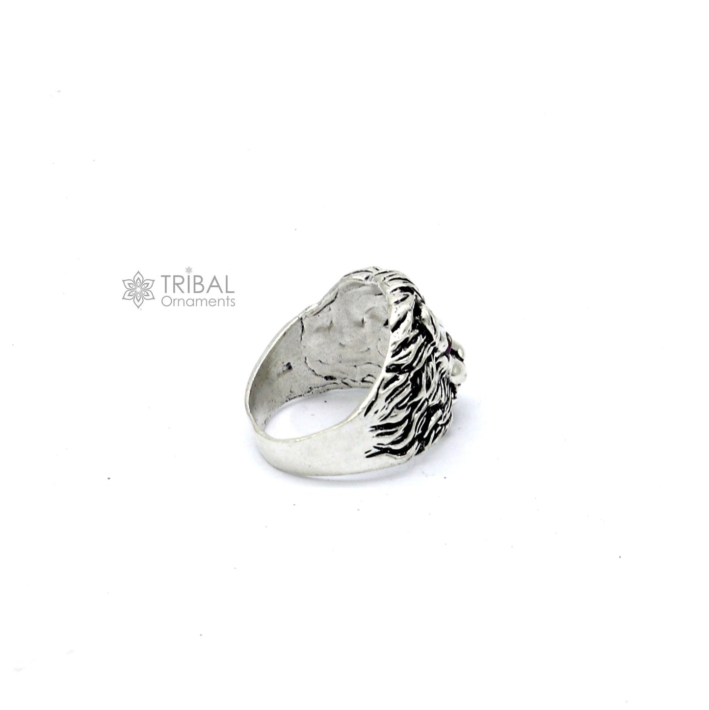 925 sterling silver handmade excellent lion face vintage antique stylish ring band unisex customized jewelry from Rajasthan india sr709 - TRIBAL ORNAMENTS