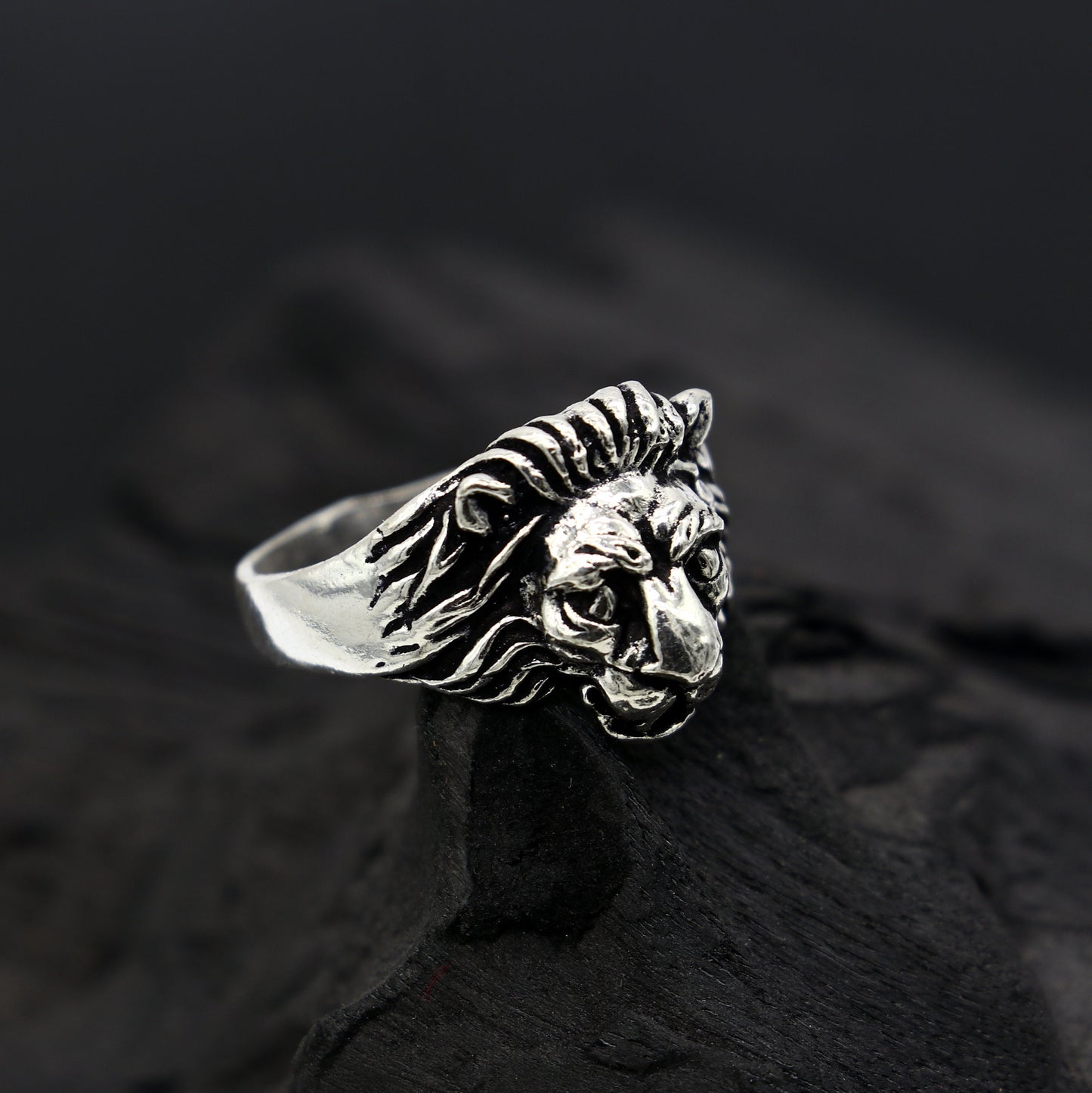 925 sterling silver Handmade lion face ring best men's ring band sr711 - TRIBAL ORNAMENTS