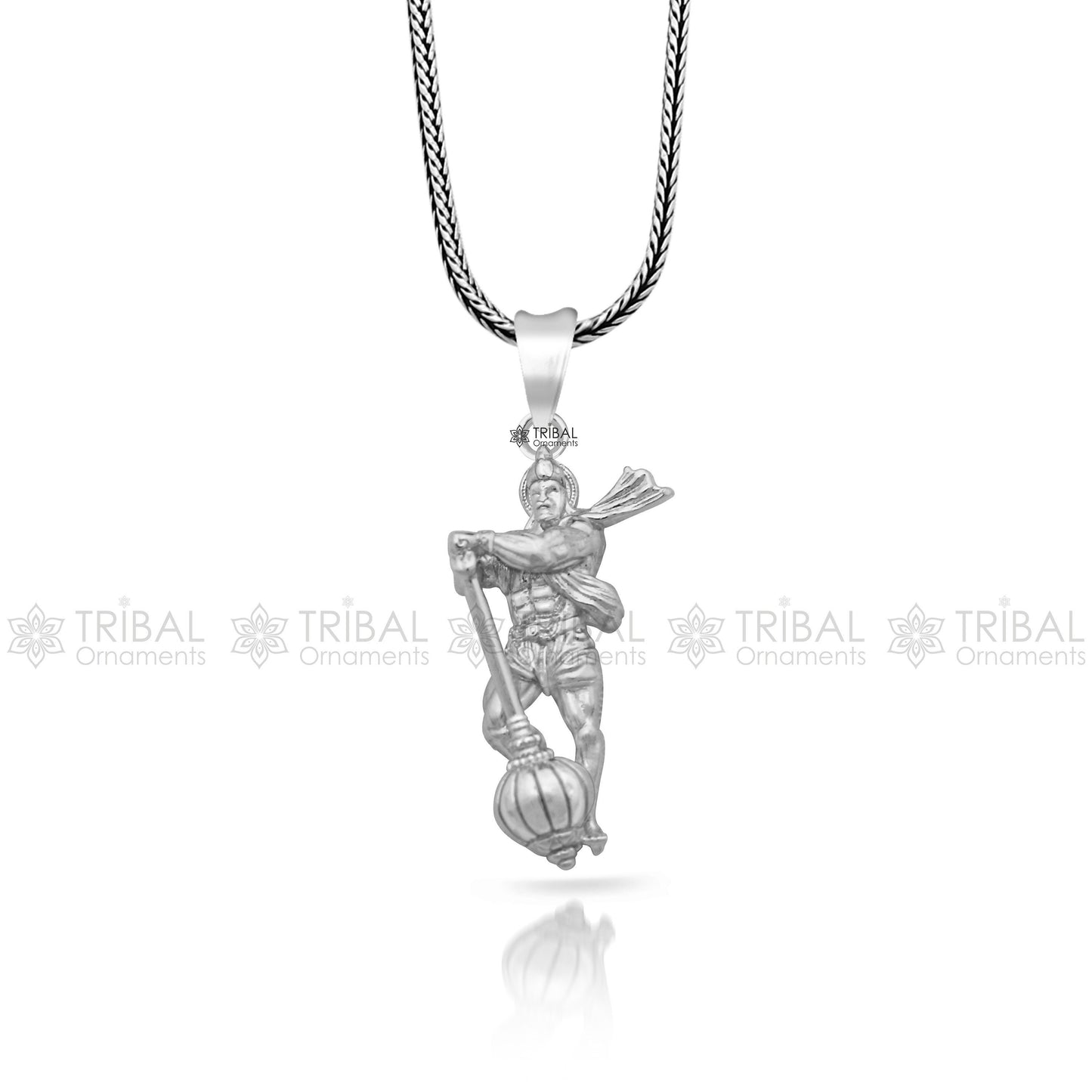 925 sterling silver handmade Hindu idol God Lord hanuman pendant, amazing divine lord bajarangbali pendant gifting jewelry NSP831 - TRIBAL ORNAMENTS