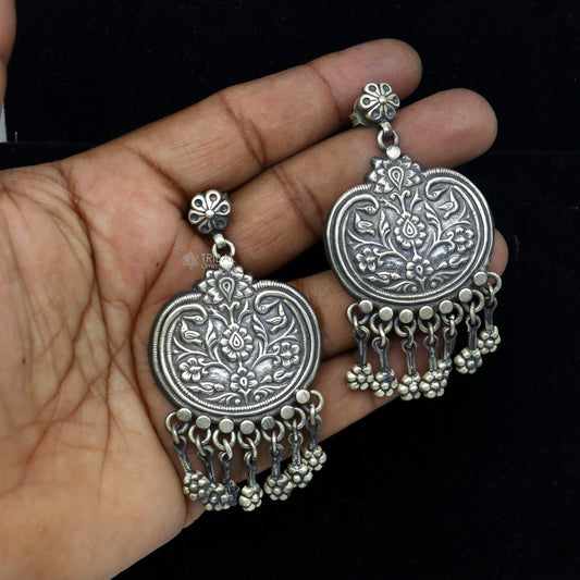 925 Sterling silver handmade customized vintage Floral stud earring, Amazing stylish earring, fabulous drop dangle gifting jewelry s1313 - TRIBAL ORNAMENTS
