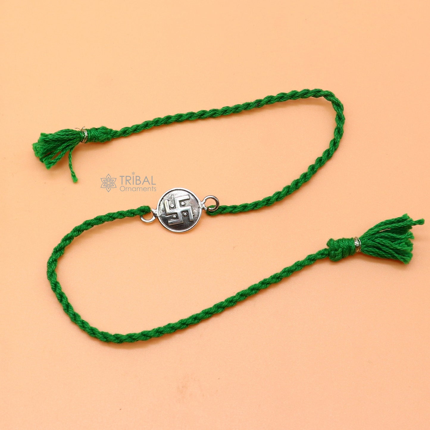 925 Sterling silver pendant Rakhi bracelet best gift for special Rakshabandhan festival rk319 - TRIBAL ORNAMENTS