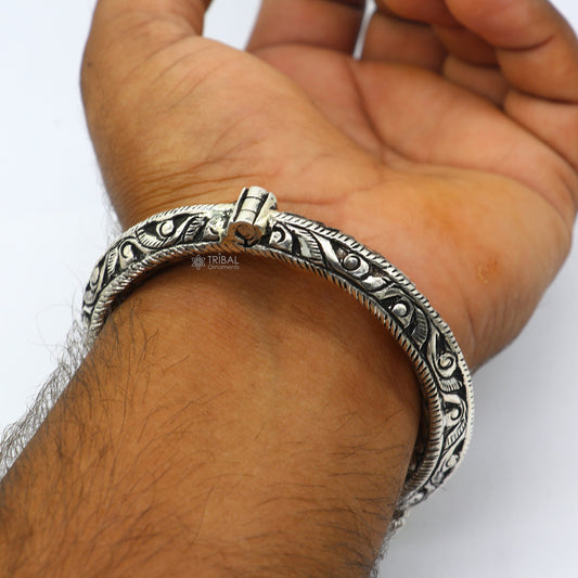 925 sterling silver fabulous crocodile face stylish attractive kada bangle bracelet pretty work attractive tribal belly dance jewelry nsk838 - TRIBAL ORNAMENTS