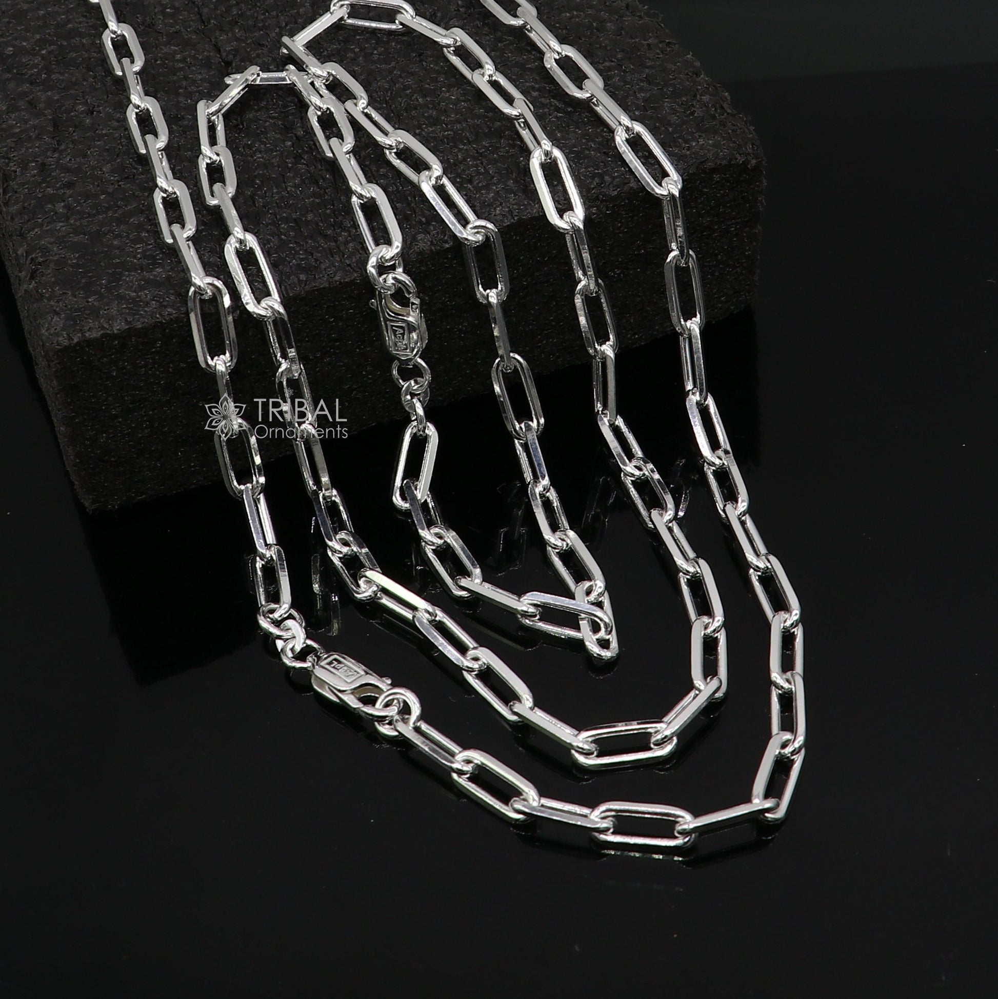 5mm 925 sterling silver handmade amazing delicate solid Rolo high quality link chains necklace, best gifting unisex necklace chain ch589 - TRIBAL ORNAMENTS