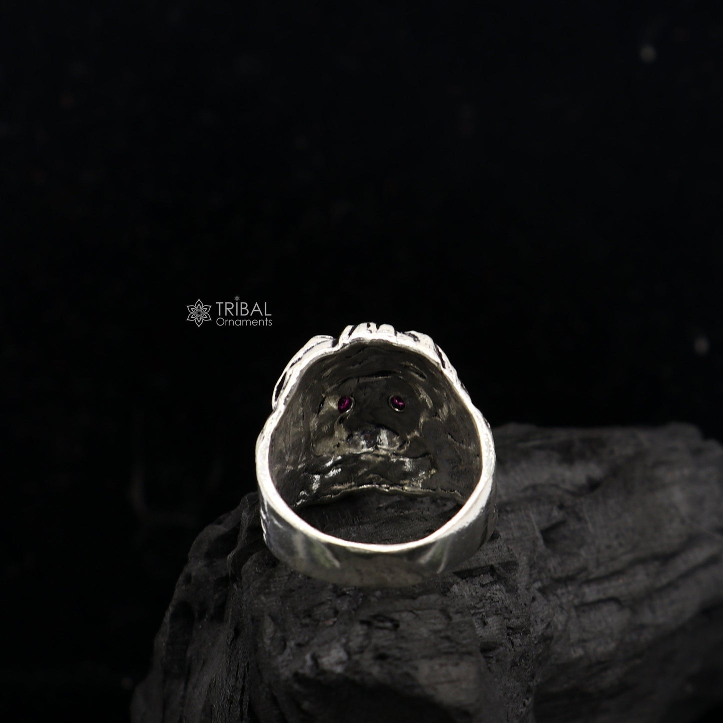 925 sterling silver handmade excellent lion face vintage antique stylish ring band unisex customized jewelry from Rajasthan india sr709 - TRIBAL ORNAMENTS