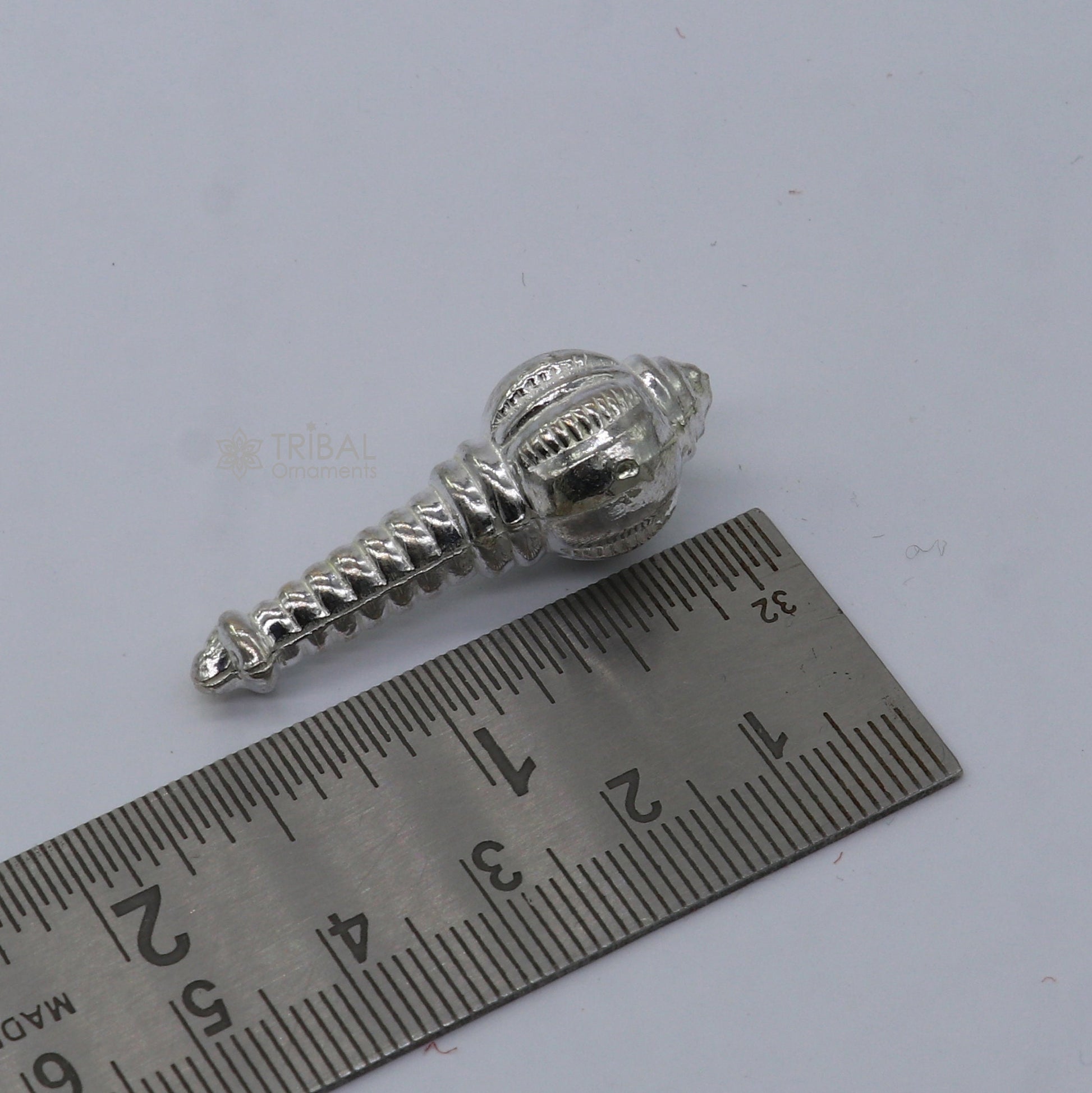 925 Sterling silver handmade lord HanumanA Gada/Mace, divine BAJRANGBALI weapon gift for idol hanuman for best wishes puja articles su1300 - TRIBAL ORNAMENTS