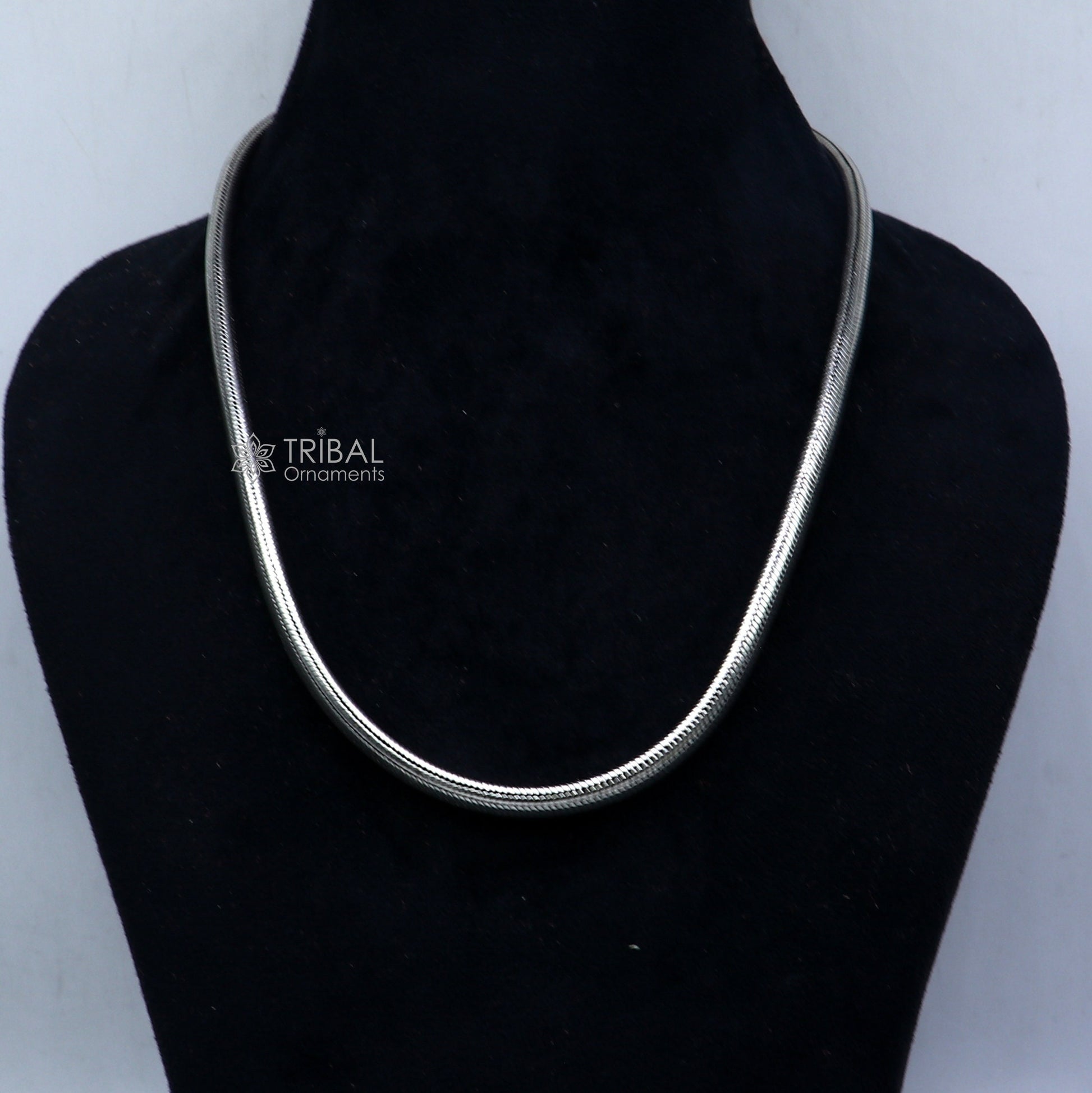 20" inches handmade solid half round D shape snake chain heavy 9mm necklace, amazing luxury royal gifting vintage designer jewelry ch601 - TRIBAL ORNAMENTS