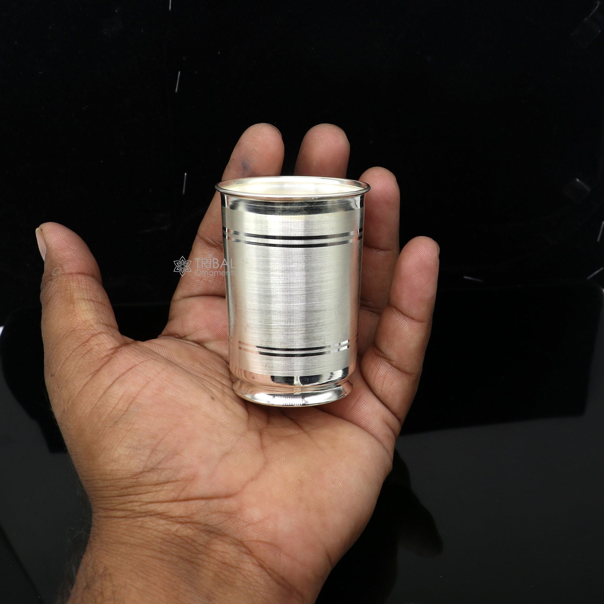 999 pure fine silver handmade water milk cup tumbler, 75ML capacity silver tumbler, silver baby food  flask, silver utensils gift sv295 - TRIBAL ORNAMENTS