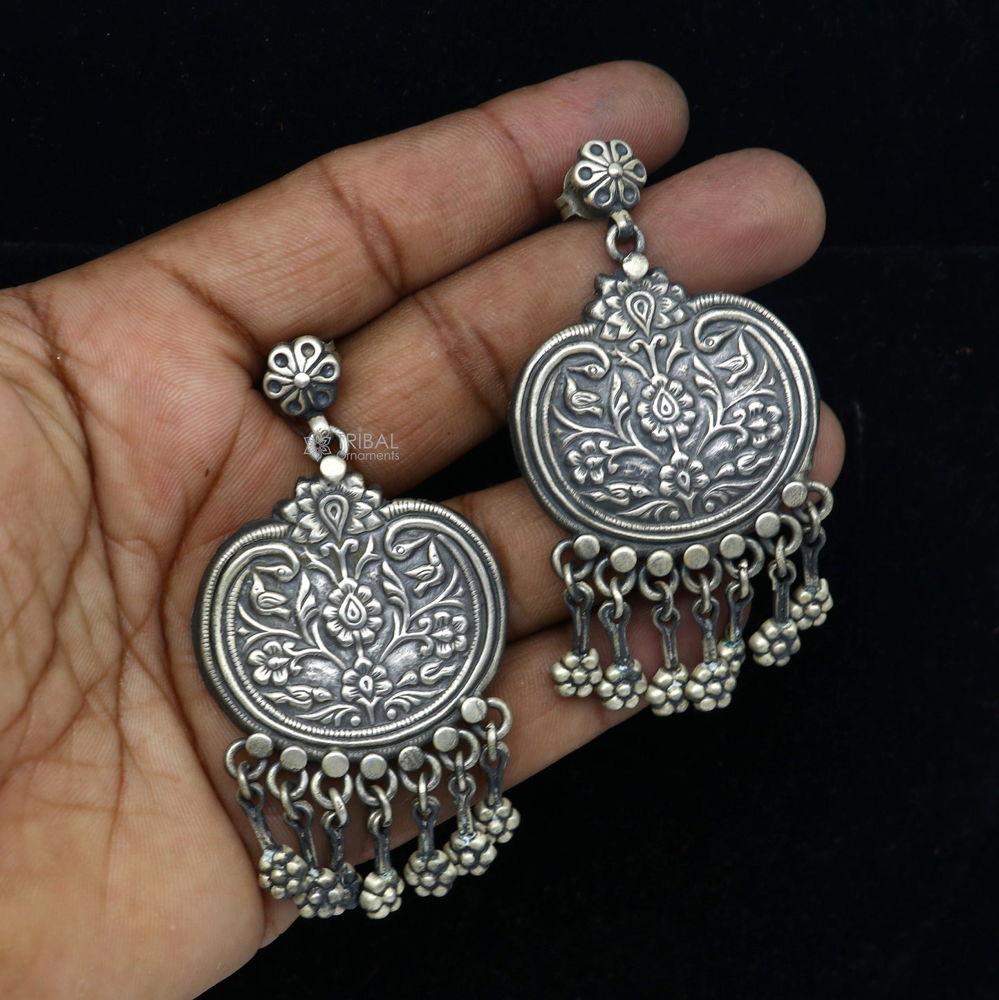 925 Sterling silver handmade customized vintage Floral stud earring, Amazing stylish earring, fabulous drop dangle gifting jewelry s1313 - TRIBAL ORNAMENTS