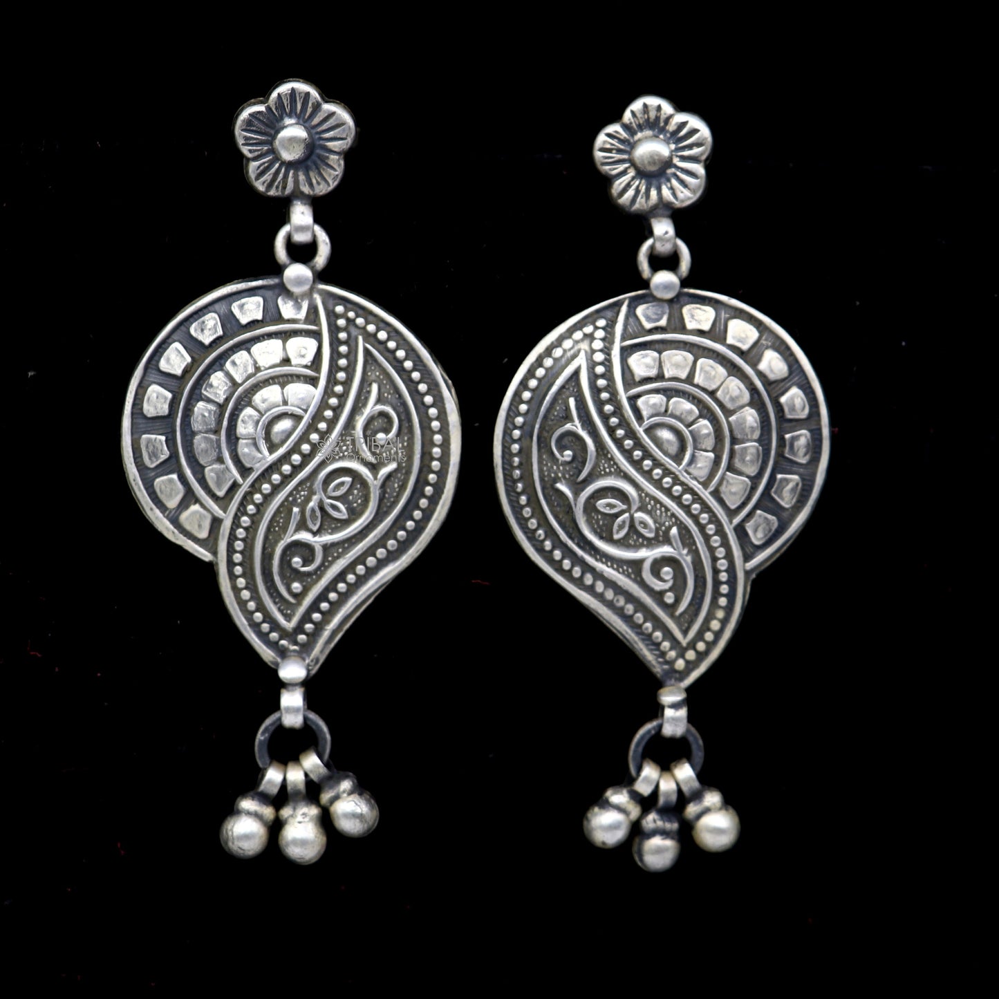 925 Sterling silver handmade customized vintage Floral Drop dangle earring, Amazing stylish earring, fabulous gifting jewelry s1314 - TRIBAL ORNAMENTS