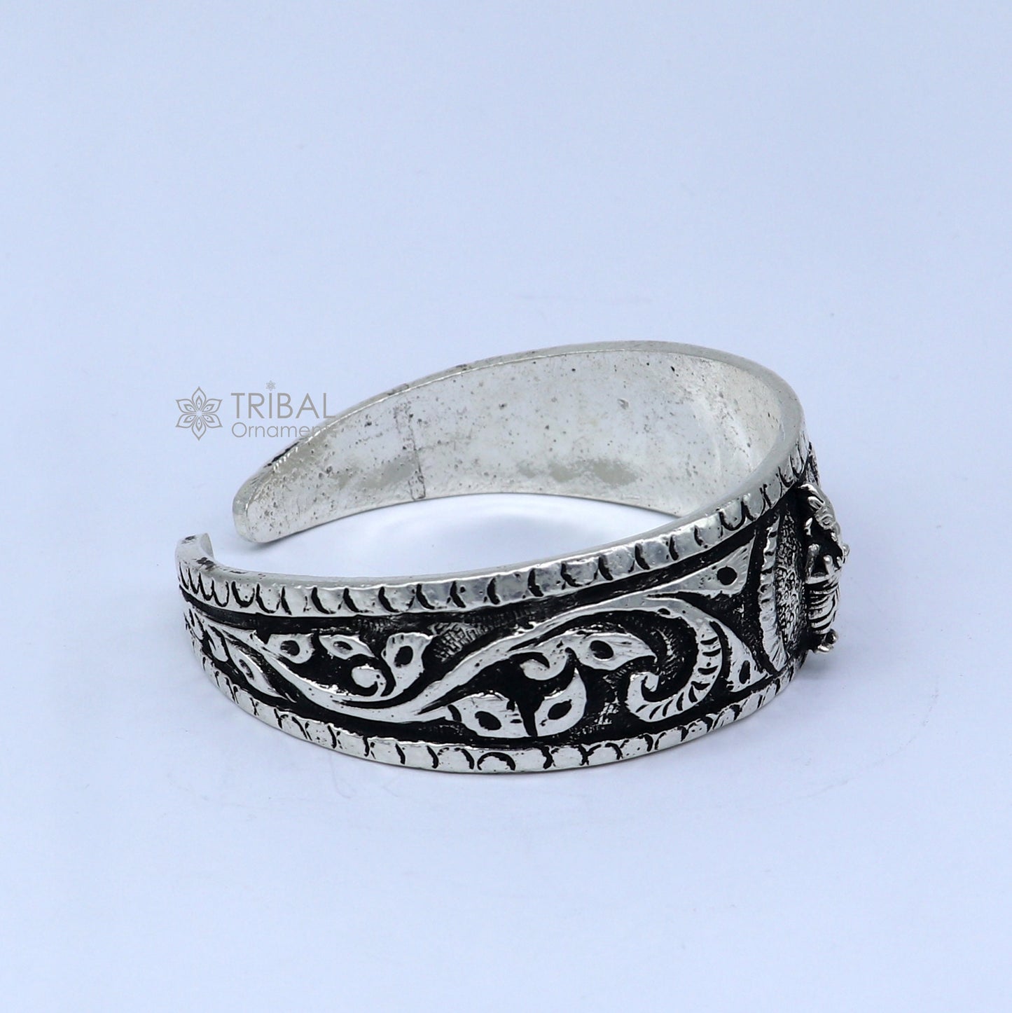 925 sterling silver handmade vintage lord ganesha design bangle bracelet kada tribal jewelry cuff240 - TRIBAL ORNAMENTS