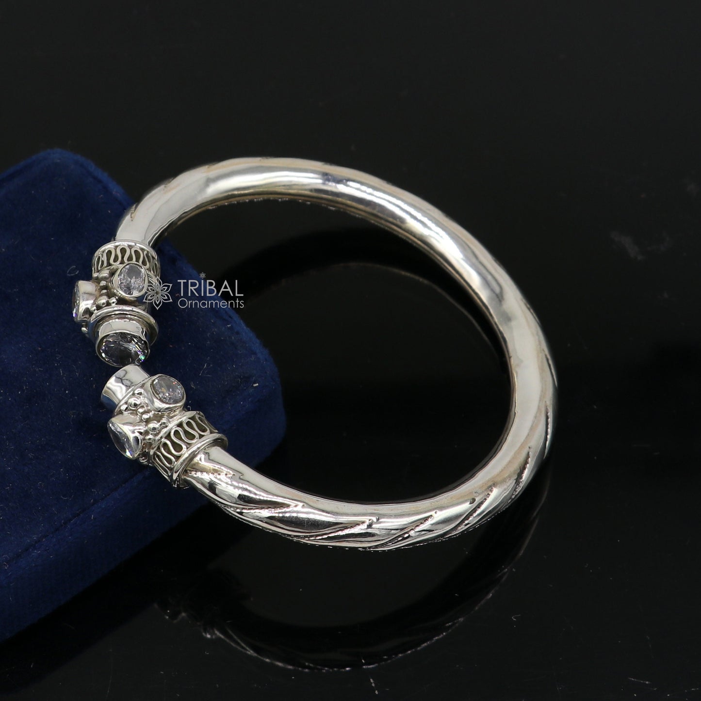 925 sterling silver customized flexible bangle bracelet, unique stylish best gifting bangle, blue turquoise stone jewellery nsk842 - TRIBAL ORNAMENTS