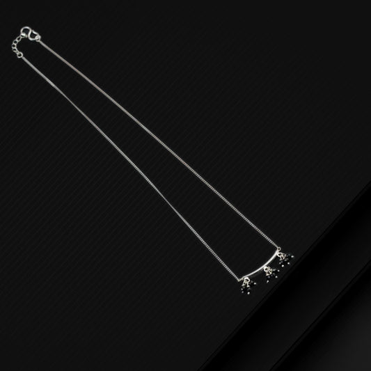 Pure 925 sterling silver black beaded chain necklace, vintage antique style Mangalsutra necklace ms 105 - TRIBAL ORNAMENTS