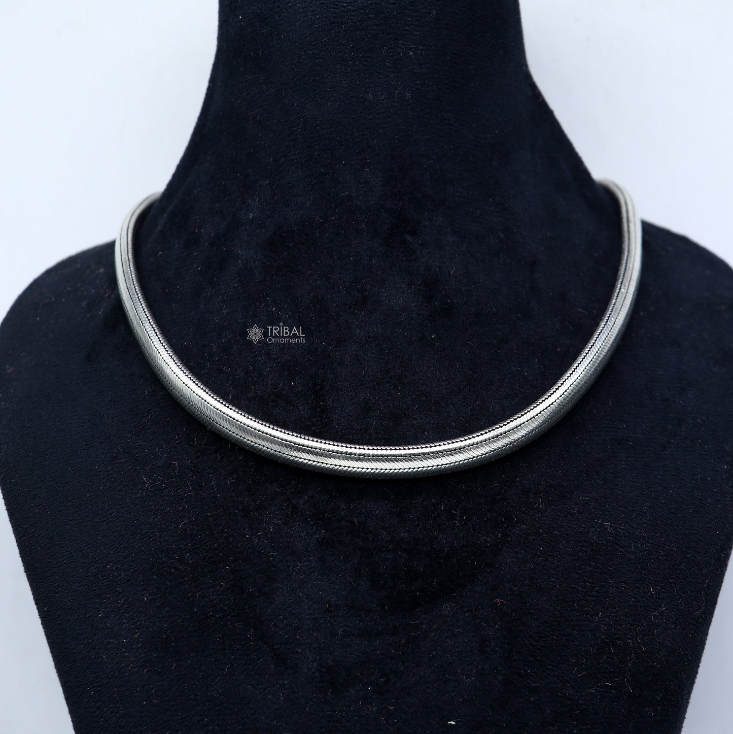 20" inches handmade solid half round D shape snake chain heavy 9mm necklace, amazing luxury royal gifting vintage designer jewelry ch601 - TRIBAL ORNAMENTS