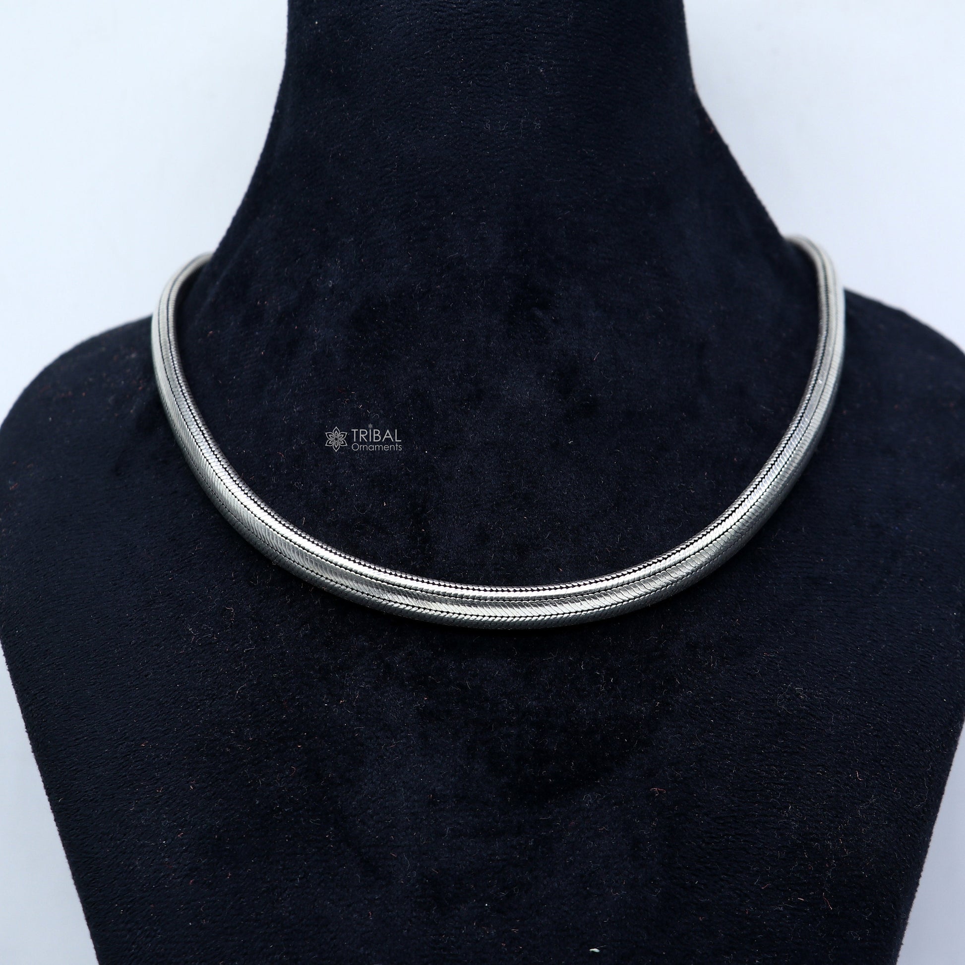 20" inches handmade solid half round D shape snake chain heavy 9mm necklace, amazing luxury royal gifting vintage designer jewelry ch601 - TRIBAL ORNAMENTS