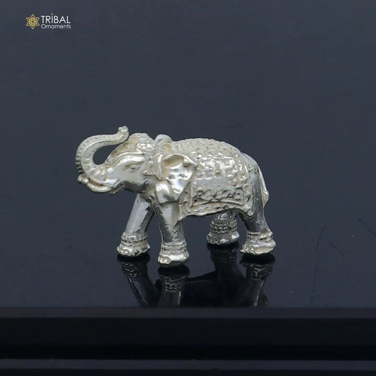 Fully solid 925 Sterling silver Elephant statue/ figurine sculpture, best gifting or puja article figurine for wealth and prosperity art792
