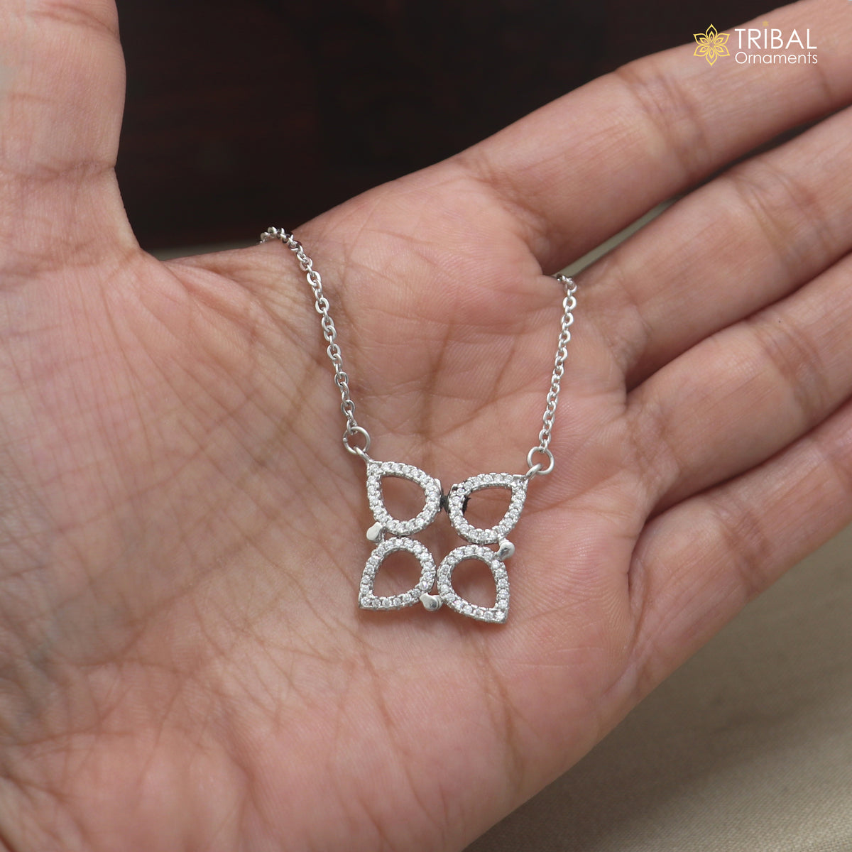 925 sterling silver floral style zircon stone elegant pendant for women's ms164