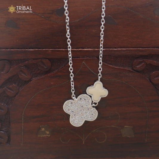 925 sterling silver zircon stone floral style amazing necklace for women ms168
