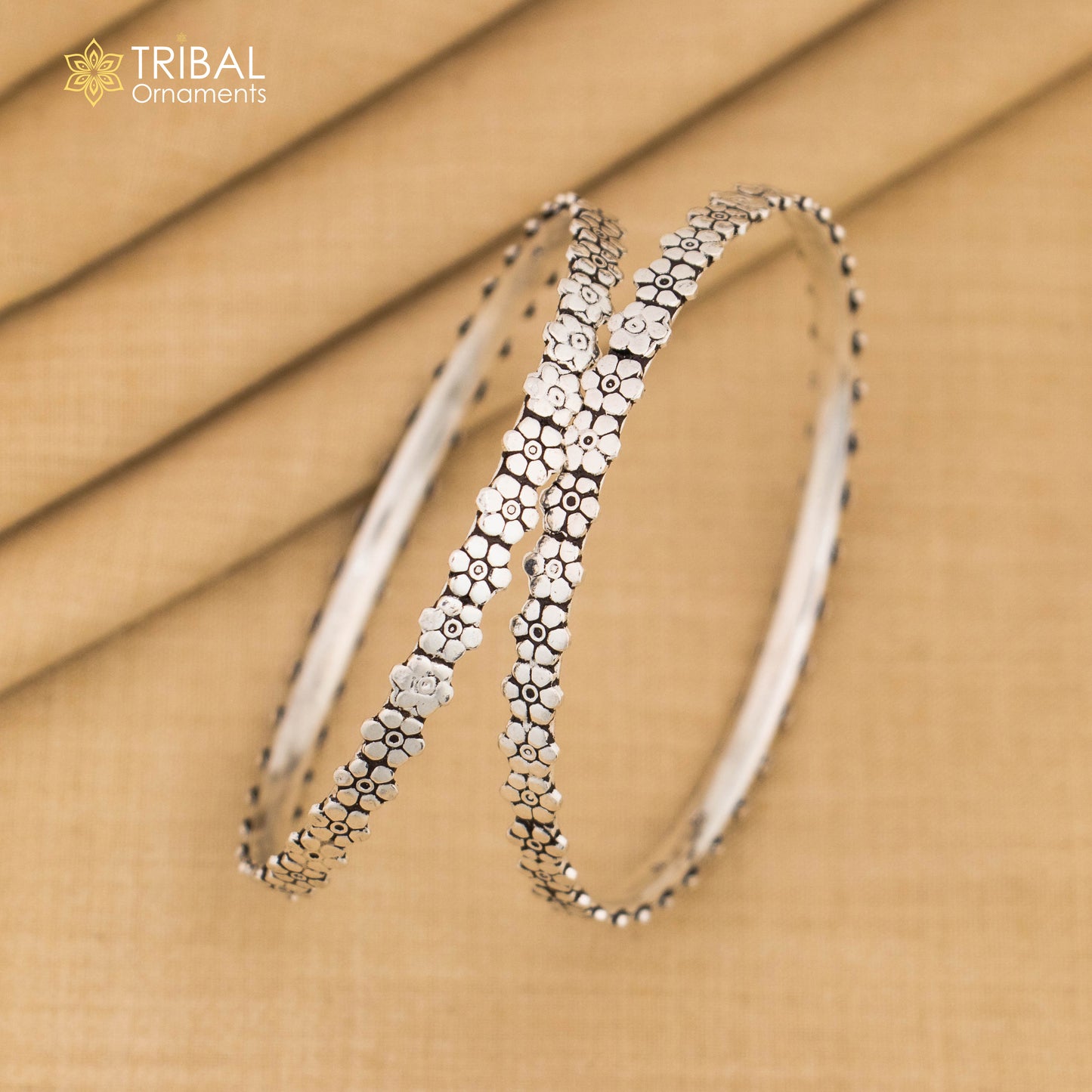 Vintage design floral style 925 sterling silver bangles bracelet, fancy stylish gorgeous kangan tribal belly dance jewelry nba345