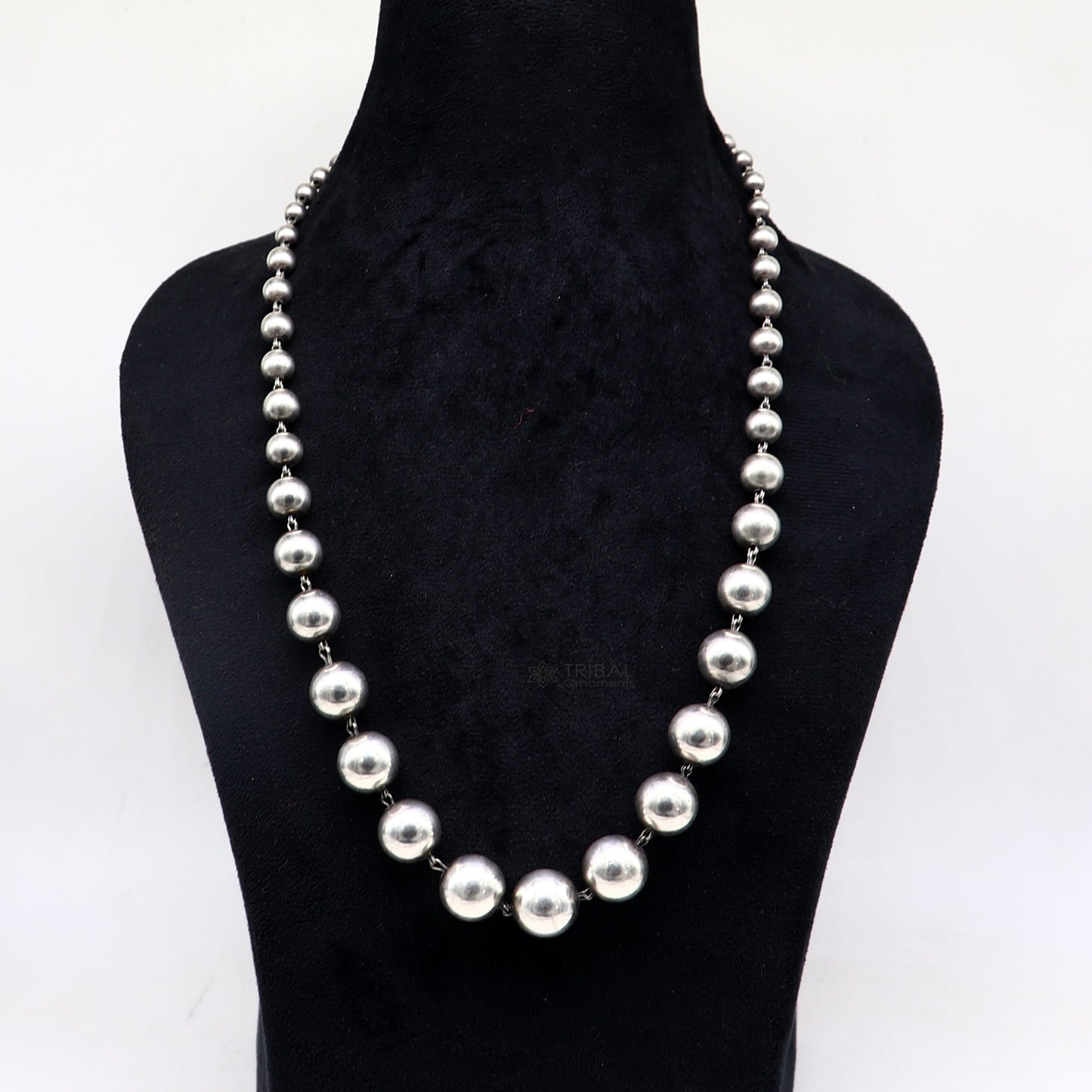 925 sterling silver customized stylish beaded necklace, excellent brides gifting wedding anniversary necklace tribal jewelry nec360 - TRIBAL ORNAMENTS