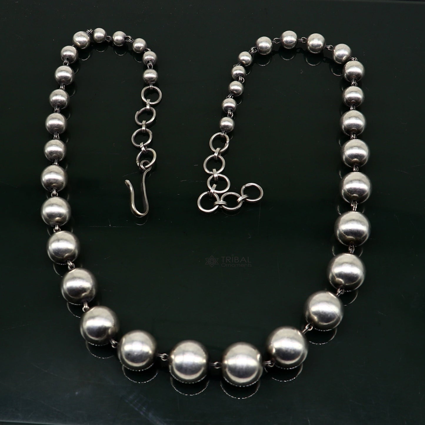925 sterling silver customized stylish beaded necklace, excellent brides gifting wedding anniversary necklace tribal jewelry nec360 - TRIBAL ORNAMENTS