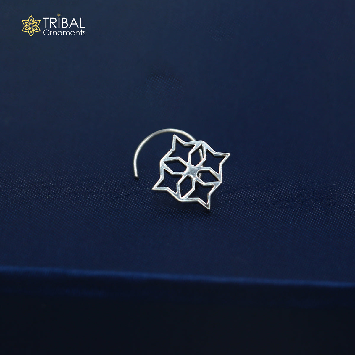 925 sterling silver vintage flower style nose pin ethnic tribal jewelry np139
