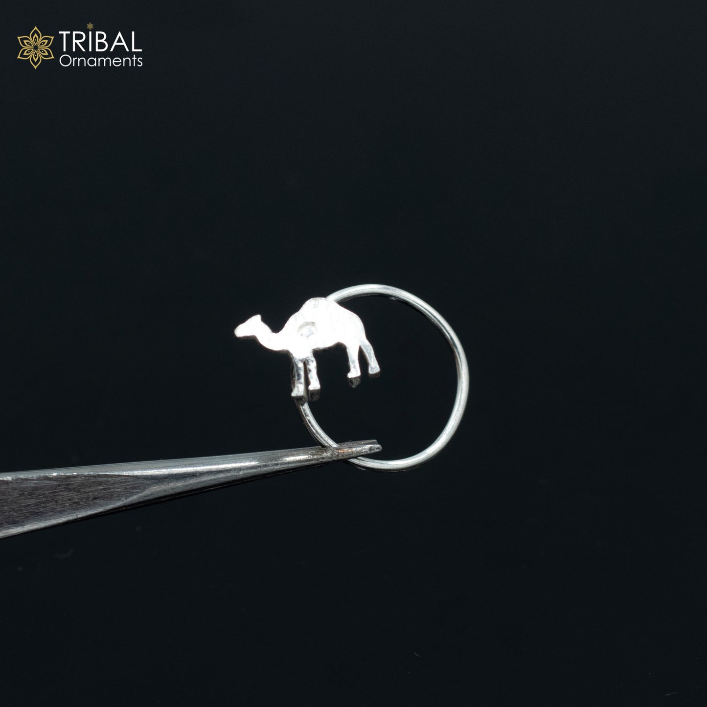 925 sterling silver camel design handmade fabulous nose pin u band tribal jewelry np80 - TRIBAL ORNAMENTS