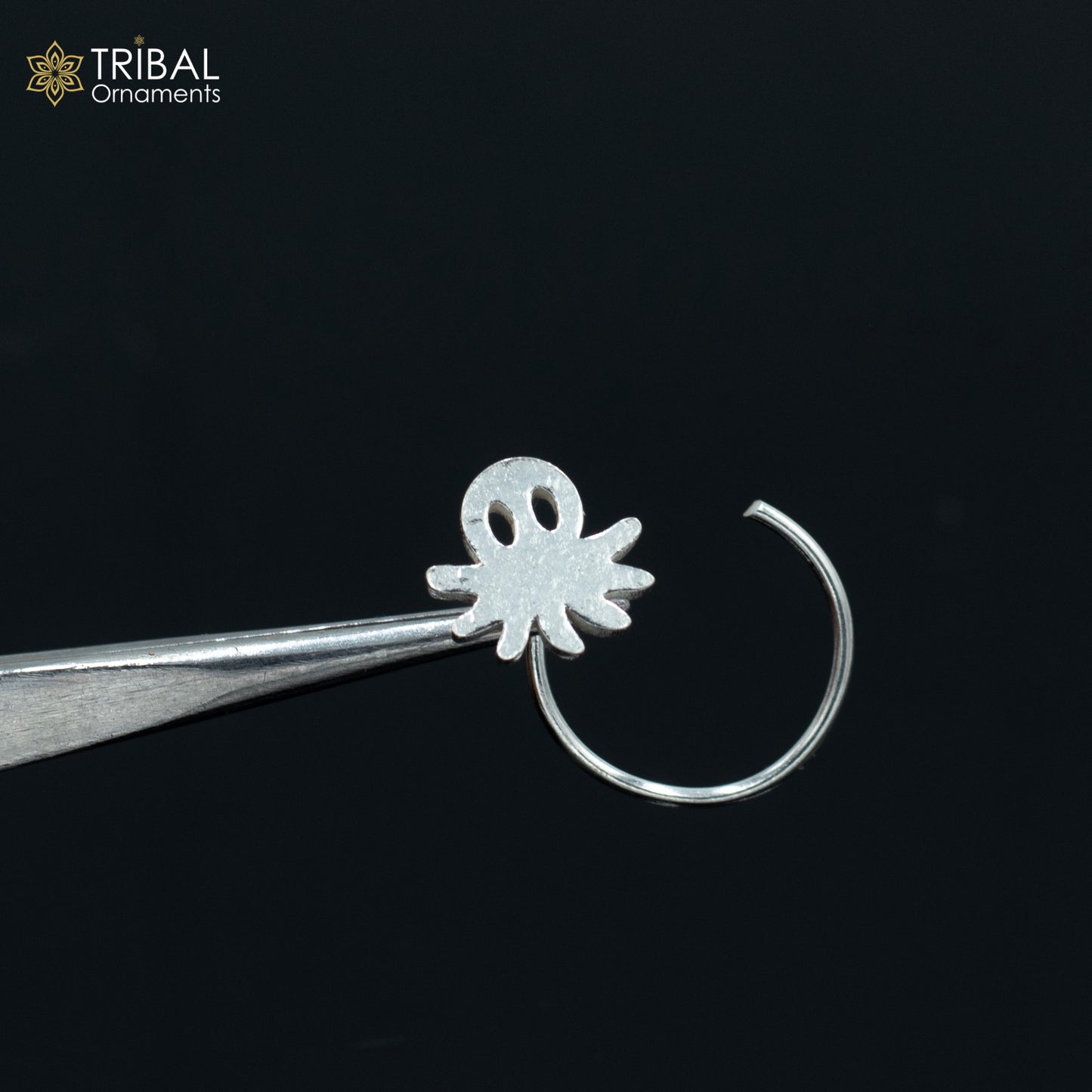 925 sterling silver unique design handmade fabulous nose pin u band tribal jewelry np85 - TRIBAL ORNAMENTS