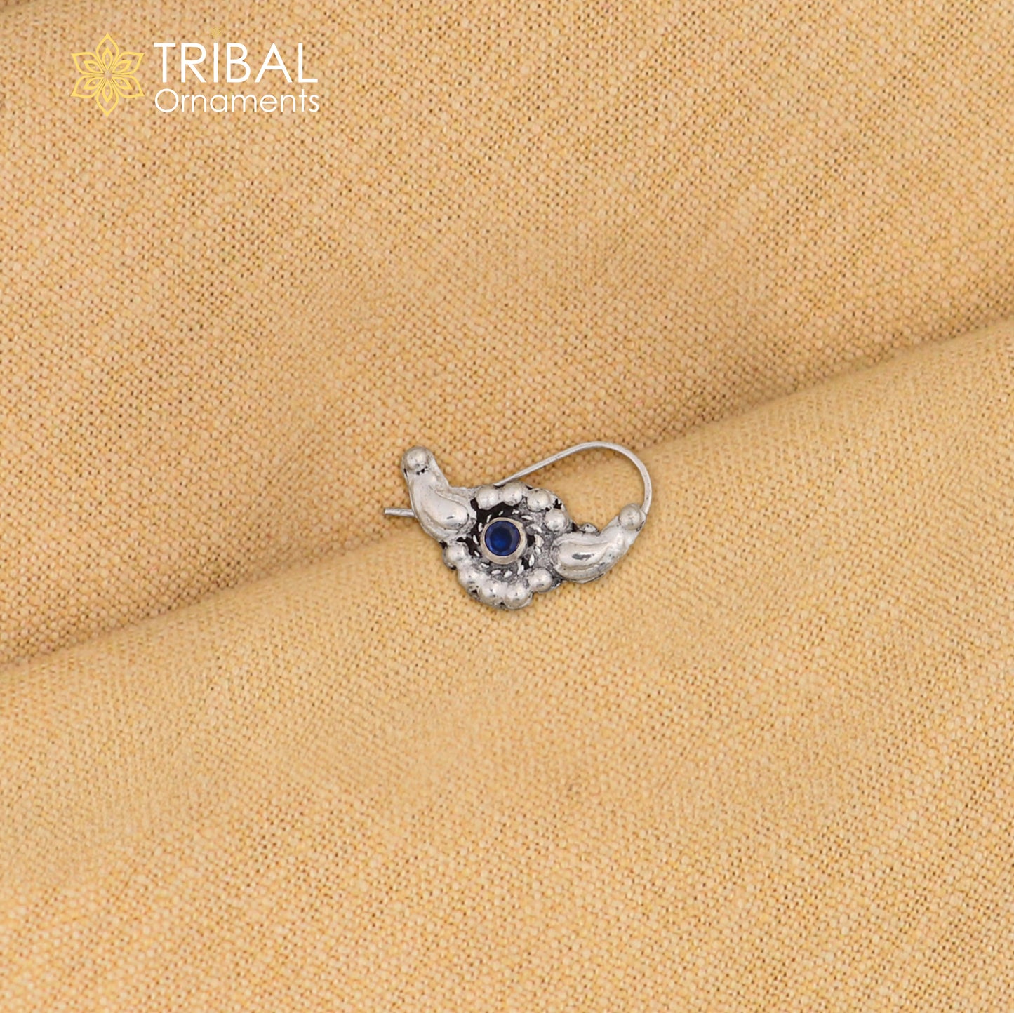925 sterling silver vintage stylish design stone nose pin ethnic tribal jewelry np97