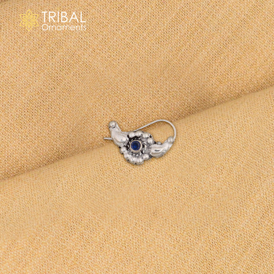 925 sterling silver vintage  stylish design stone nose pin ethnic tribal jewelry np97