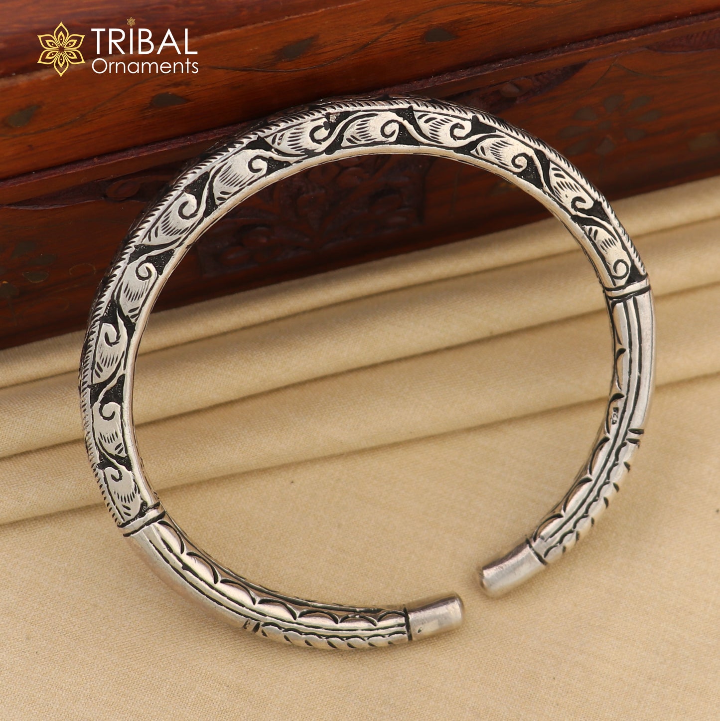 925 sterling silver Vintage design chitai work foot kada ankle bracelet tribal ethnic silver jewelry nsfk101