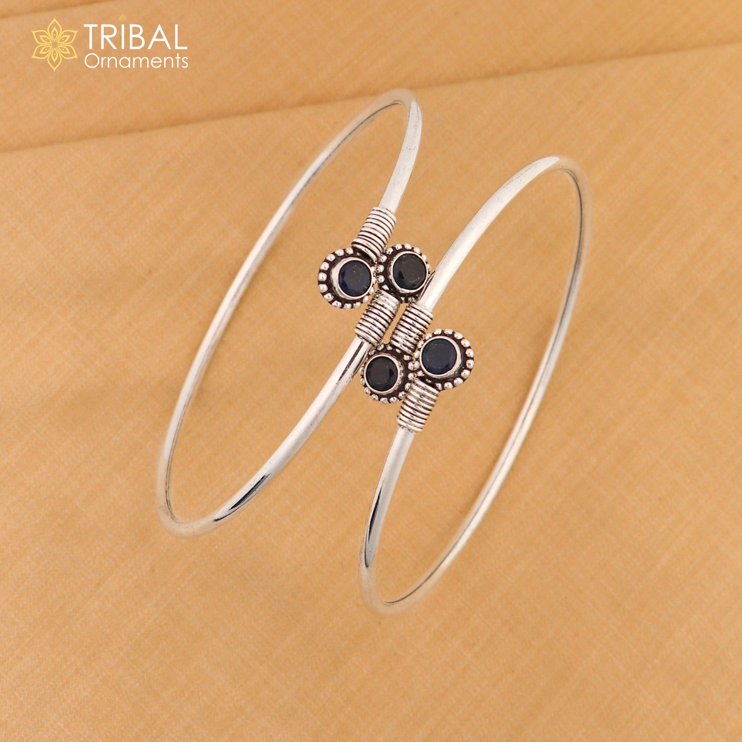 925 sterling silver round blue stone customized foot bracelet anklet kada ethnic jewelry nsfk135