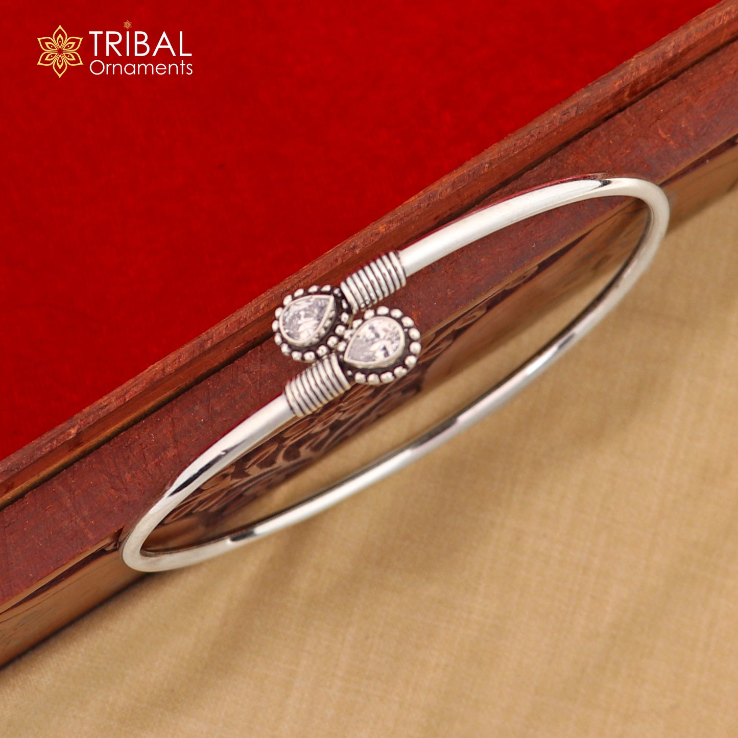 925 sterling silver white stone customized foot bracelet anklet kada ethnic jewelry nsfk136