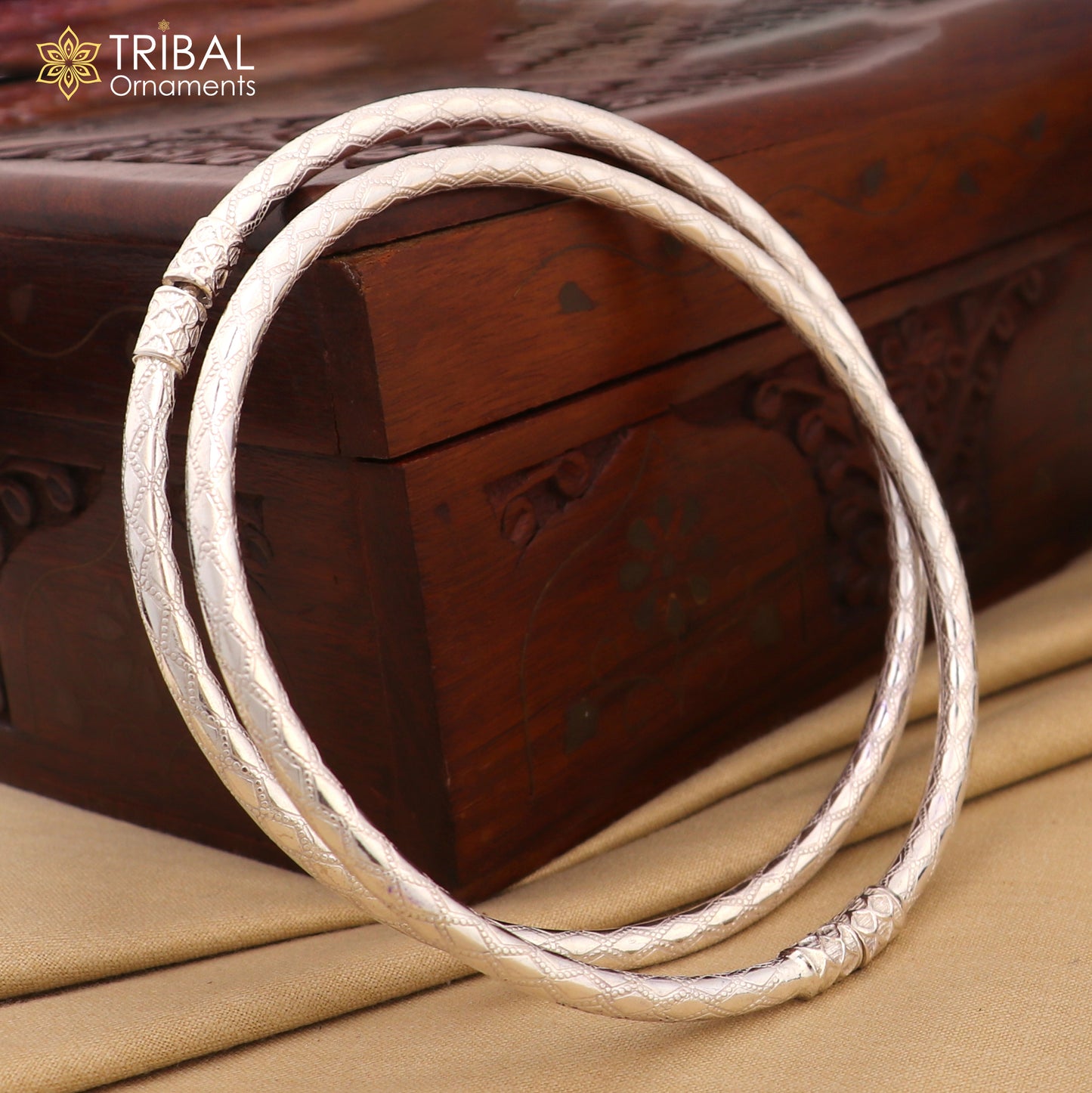 925 Sterling silver checks design traditional women's customized foot kada ankle kada bracelet tribal jewelry nsfk145