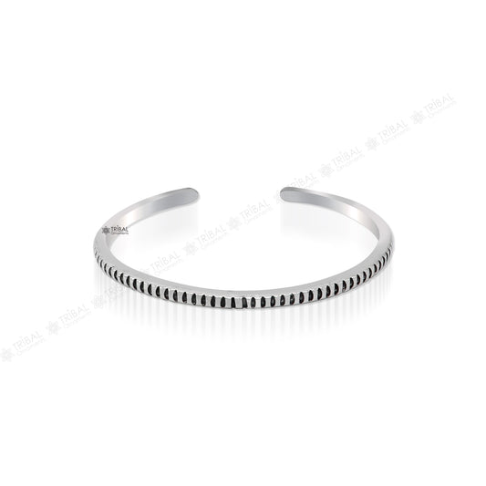 solid 925 sterling silver handmade adjustable cuff bangle bracelet unsex gifting jewelry, best gift cuff bracelet from india nsk375 - TRIBAL ORNAMENTS