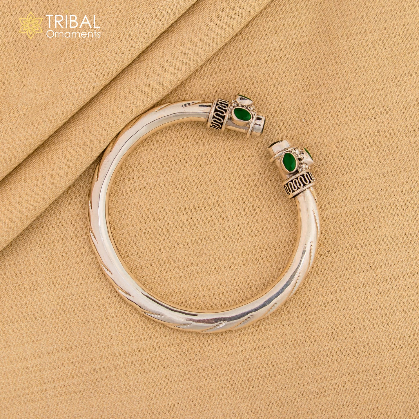 925 sterling silver vintage traditional style stone jadau bangle bracelet kada unisex jewelry nsk411