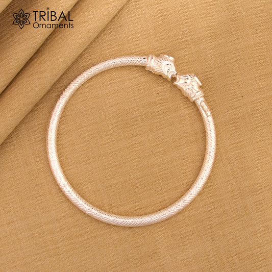 925 sterling silver handmade fabulous lion face stylish kada bangle bracelet tribal jewelry nsk853