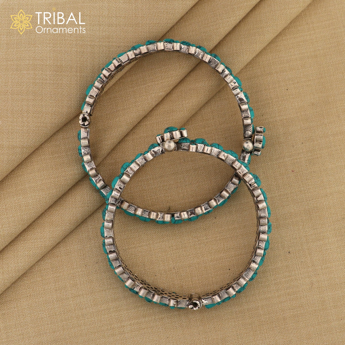 925 sterling silver Stylish bangle bracelet kada turquoise stone wedding gifting jewelry nsk884