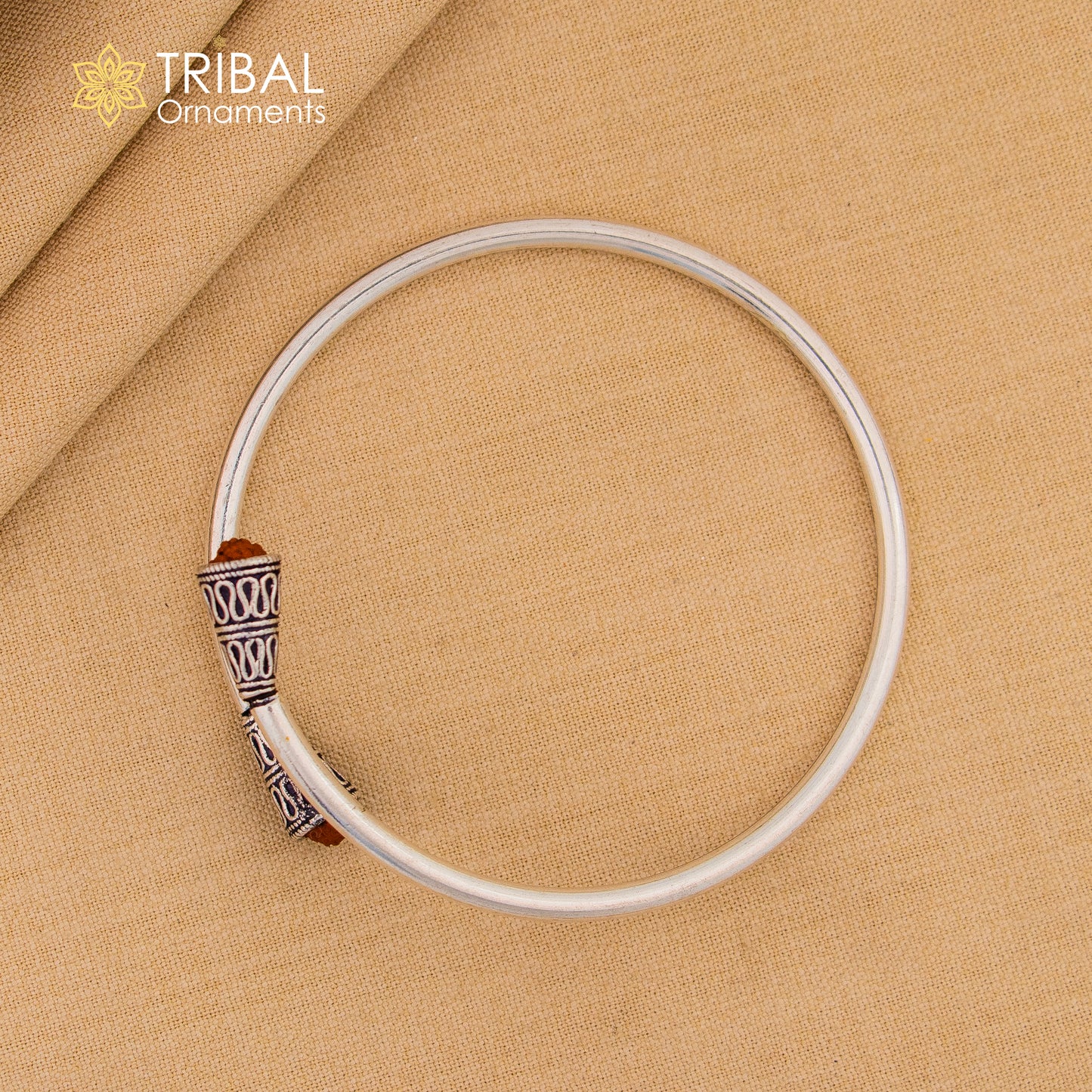 925 sterling silver handmade rudraksha kada bracelet unisex kada nsk898