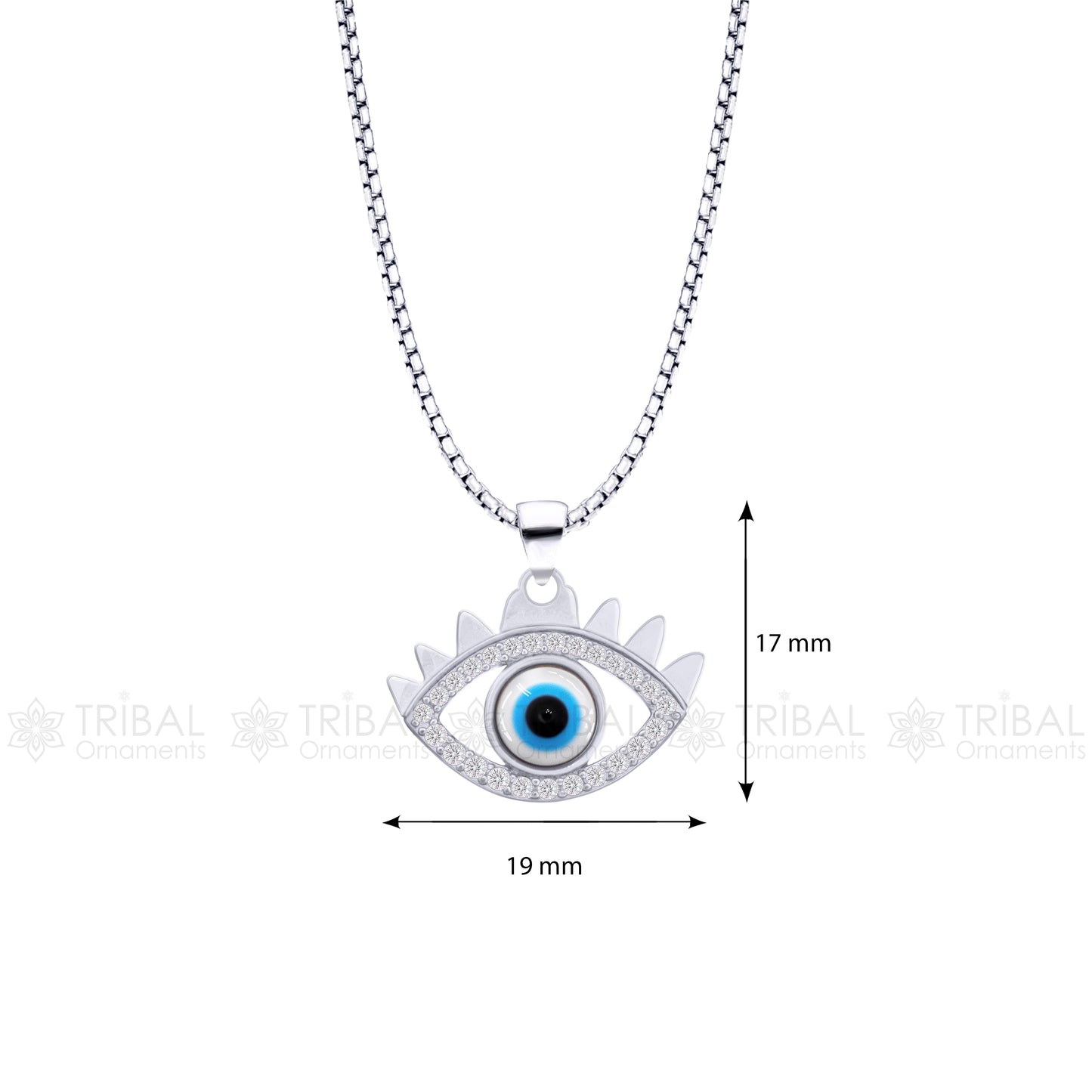 925 sterling silver evil eyes pendant with CZ stone nsp793
