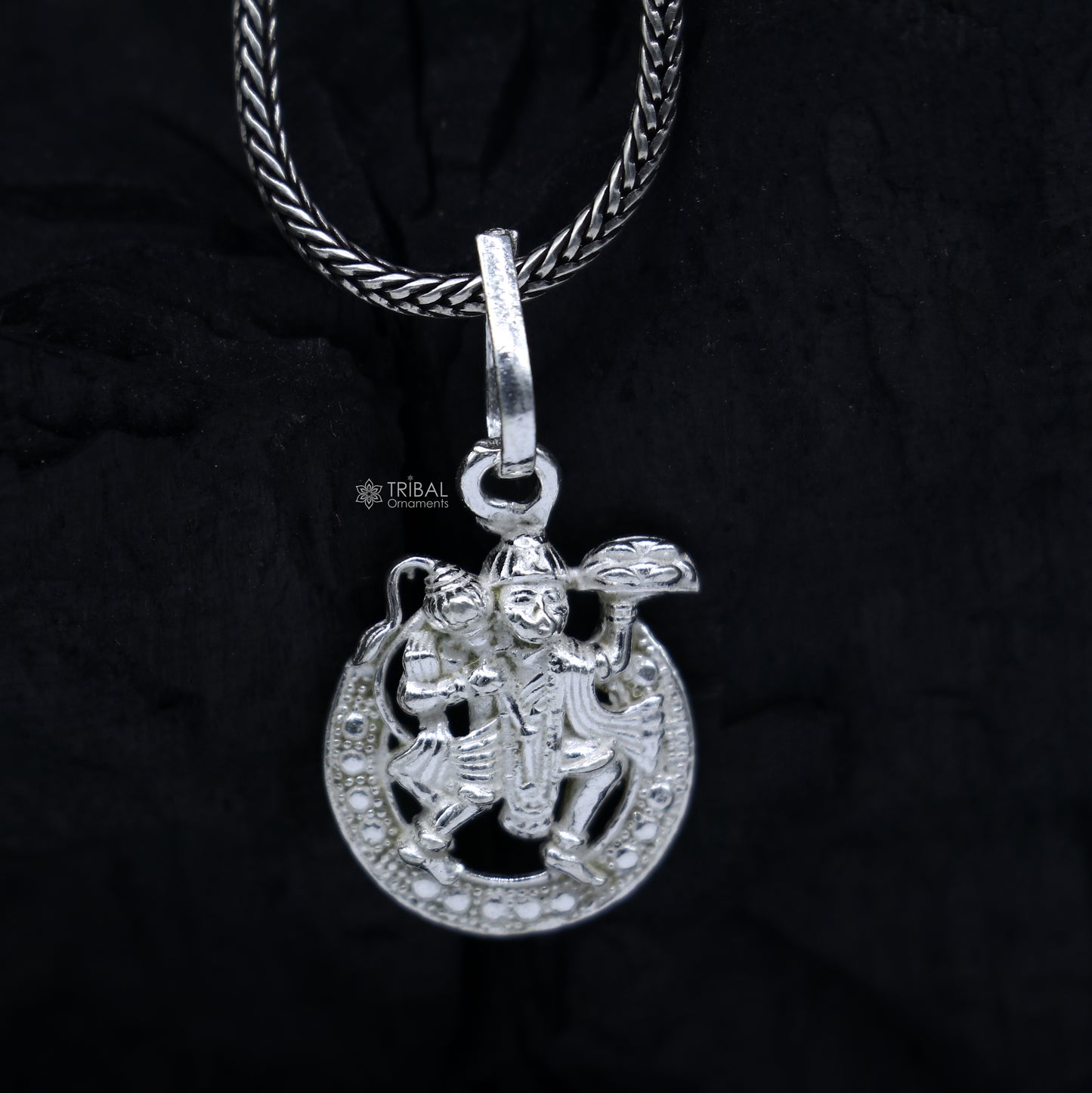 925 pure silver lord HANUMAN pendant best gifting pendant, wheat chain necklace locket best gifting delicate unisex jewelry Nsp846 - TRIBAL ORNAMENTS