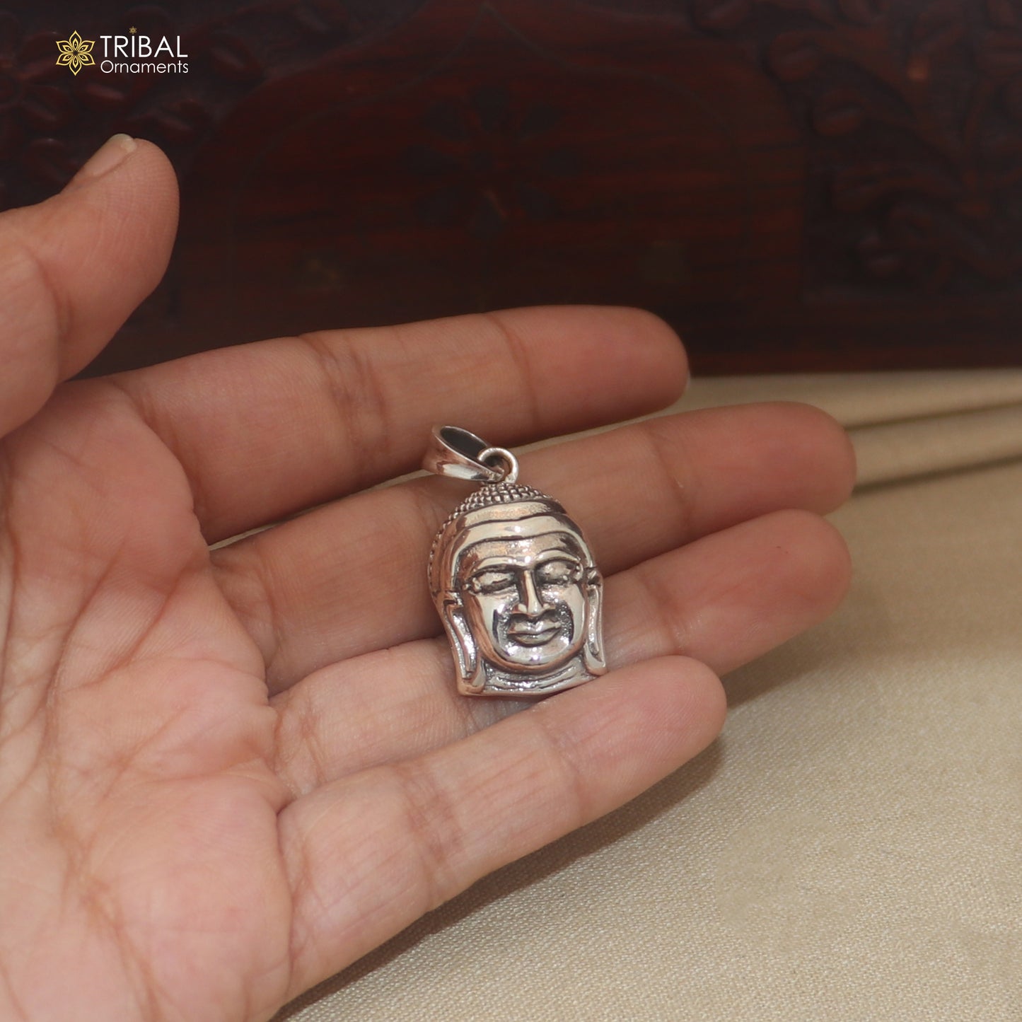 925 Sterling silver Goutam buddha face pendant unisex jewelry nsp1190