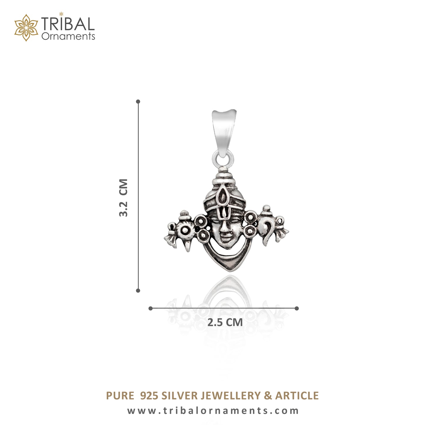 925 sterling silver handmade Hindu idol God Lord tirupati balaji venketshwara pendant, amazing divineshanku chakra pendant unisex gifting NSP689/ps11 - TRIBAL ORNAMENTS