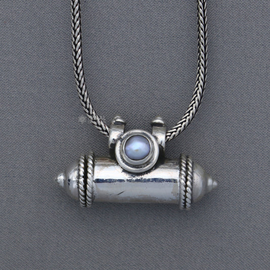 925 Sterling silver handmade vintage customized design amulet pendant, box pendant, container pendant, mantra box, silver tabiz nsp849 - TRIBAL ORNAMENTS