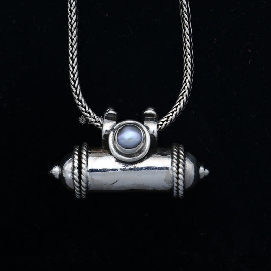 925 Sterling silver handmade vintage customized design amulet pendant, box pendant, container pendant, mantra box, silver tabiz nsp849 - TRIBAL ORNAMENTS