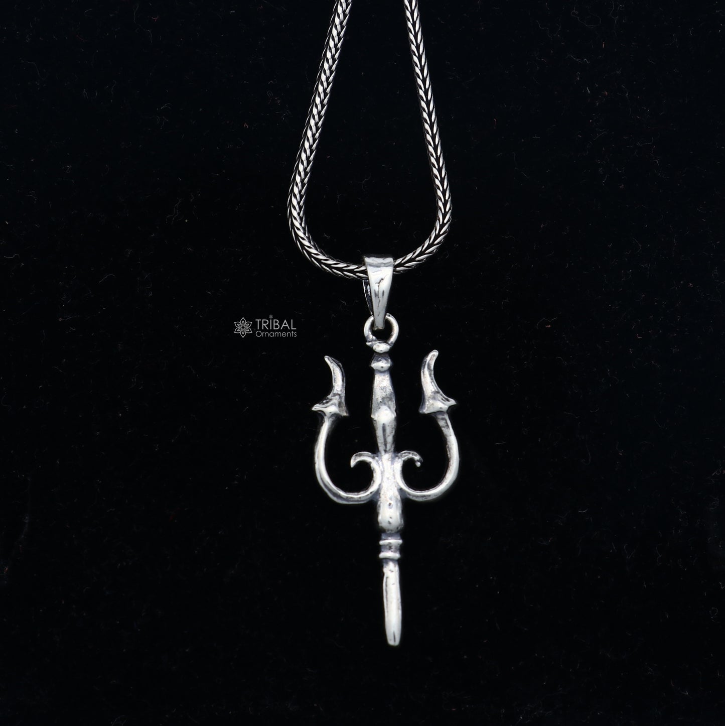 925 Sterling silver handmade Trishul (trident) pendant,nsp854 - TRIBAL ORNAMENTS
