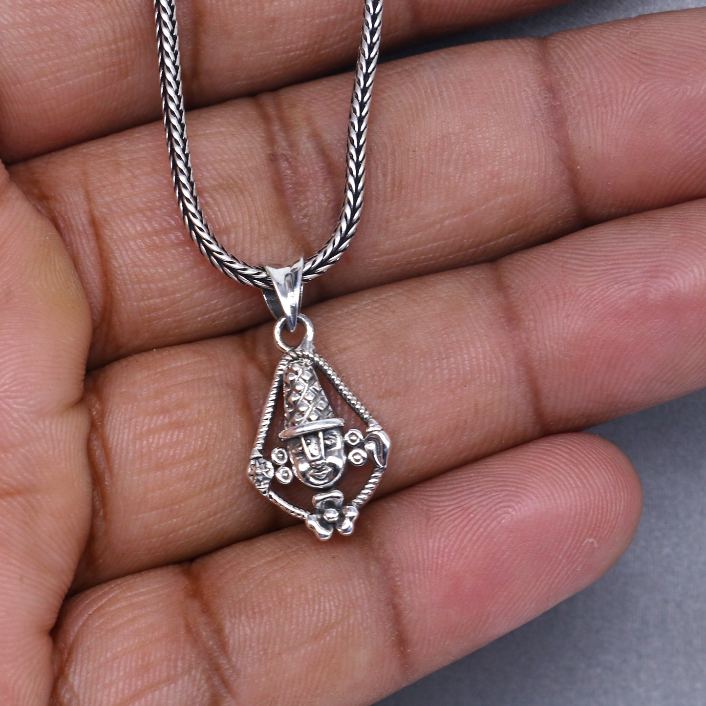 925 Sterling silver handmade lord Tirupati bala ji ( venkateswara ) pendant nsp860 - TRIBAL ORNAMENTS