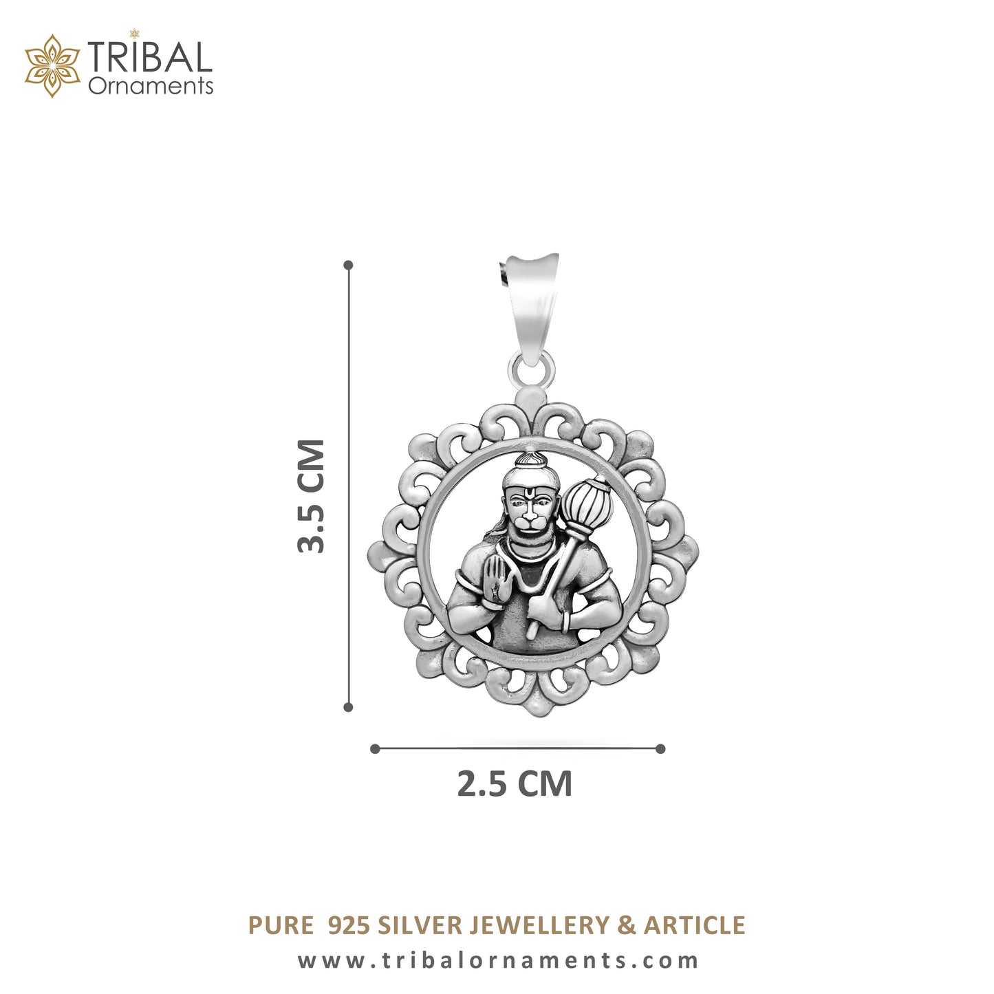 925 sterling silver handmade Hindu idol God Lord hanuman pendant, amazing divine lord bajarangbali pendant unisex gifting jewelry NSP688 - TRIBAL ORNAMENTS